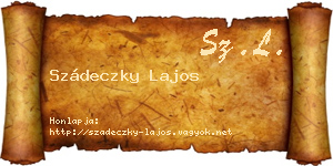 Szádeczky Lajos névjegykártya