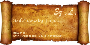 Szádeczky Lajos névjegykártya