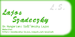 lajos szadeczky business card